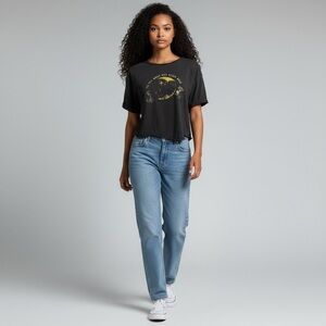 Obsessive Love Black Graphic Tee To The Moon And Back